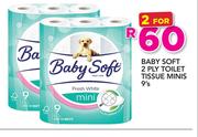 Baby Soft 2 Ply Toilet Tissue Mini's-2 x 9's