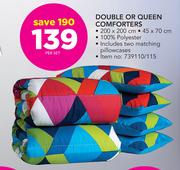 Double Or Queen Comforters Including Two Matching Pillowcases-Per Set