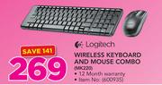 Logitech Wireless Keyboard And Mouse Combo MK220 
