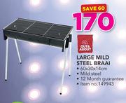 Out & About Large Mild Steel Braai 60 x 30 x 14cm