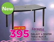 Formosa Plastic Galaxy 6 Seater Black Table