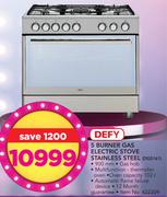 Defy 5 Burner Gas Electric Stainless Steel Stove DGS161