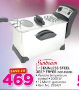 Sunbeam 3ltr Stainless Steel Deep Fryer SDF-8502B