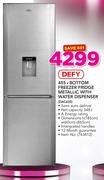 Defy 455ltr Bottom Freezer Fridge Metallic With Water Dispenser DAC635