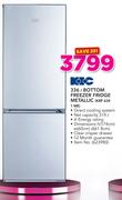 KIC 336ltr Metallic Bottom Freezer Fridge KBF 634 1 ME