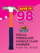 Fragram 500mm Fibreglass Handle Claw Hammer-Each