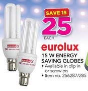 Eurolux 12W Energy Saving Globes-Each