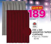 Always Home 230 x 260 Taped Curtains-Per Drop