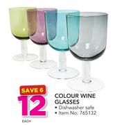 Colour Wine Glasses-Each
