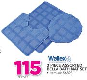 Waltex 3 Piece Bella Bath Mat Set-Per Set