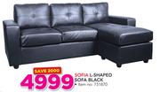 Sofia L-Shaped Sofa Black