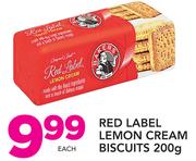 Red Label Lemon Cream Biscuit-200g Each
