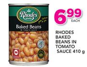 Rhodes Baked Beans In Tomato Sauce-410g Each