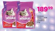 Whiskas Adult 1 Year Cat Food-4kg Each