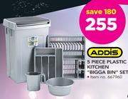 Addis 5 Piece Plastic Kitchen Bigga Bin Set