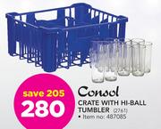 Consol Crate With Hi-Ball Tumbler