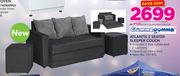 Gomma Gomma Atlantis 2 Seater Sleeper Couch Includes 2 Free Cubes & 3 Cushions