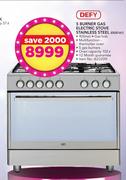 Defy 5 Burner Gas Electric Stove Stainless Steel DGS161