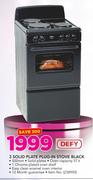 Defy 3 Solid Plate Plug In Stove Black