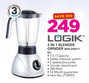 Logik 2 In 1 Blender Grinder RSH-245611-01
