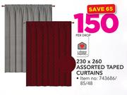 Always Home 230 x 260 Assorted Taped Curtains-Per Drop