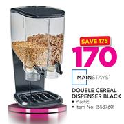 Mainstays Double Cereal Dispenser Black