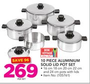 Bon Voyage 10 Piece Aluminium Solid Lid Pot Set-Per Set