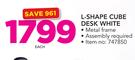 L-Shape Cube Desk White