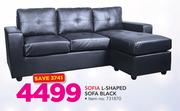 Sofia L-Shaped Sofa Black
