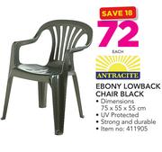 Antracite Ebony Lowback Black Chair-Each