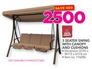 Out & About 3 Seater Swing With Canopy And Cushions