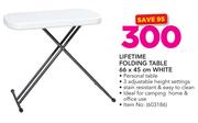 Lifetime Folding Table White 66 x 45cm