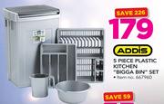 Addis 5 Piece Plastic Kitchen "Bigga Bin" Set