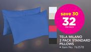 Tela Milano 2 Pack Standard Pillows-Per Pack