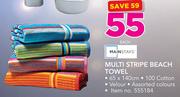 Mainstays Multi Stripe Beach Towel-Each
