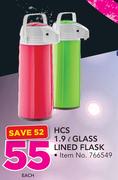HCS 1.9Ltr Glass Lined Flask-Each