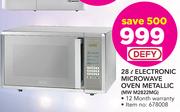 Defy 28Ltr Electronic Microwave Oven Metallic MW M2822MG