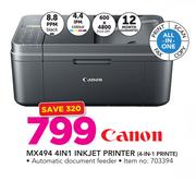 Canon MX494 4 In 1 Inkjet Printer