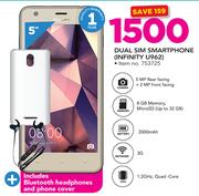 Hisense Dual Sim Smartphone Infinity U962 Includes Bluetooth Headphones & Phone Cover