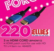 Ellies 3m HDMI Cord BPHDMI3