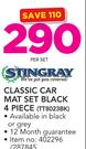 Stingray Classic Car Mat Set Black 4 Piece TT8023BK