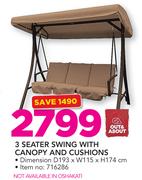 Out & About 3 Seater Swing With Canopy And Cushions