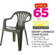 Antracite Ebony Lowback Chair Back
