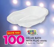 Baby Care Delux Bath With Plug White