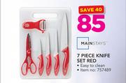 Mainstays 7 Piece Knife Set Red