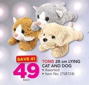 Toms 28cm Lying Cat And Dog-Each