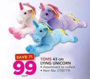 Toms 43cm Lying Unicorn-Each