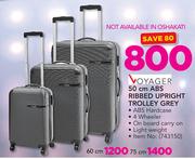 Voyager 60cm ABS Ribbed Upright Trolley Grey