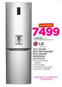 LG 354Ltr Silver Bottom Freezer With Water Dispenser GC-F409SLQW