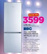 KIC 336Ltr Bottom Freezer Fridge Metallic KBF 634 1 ME